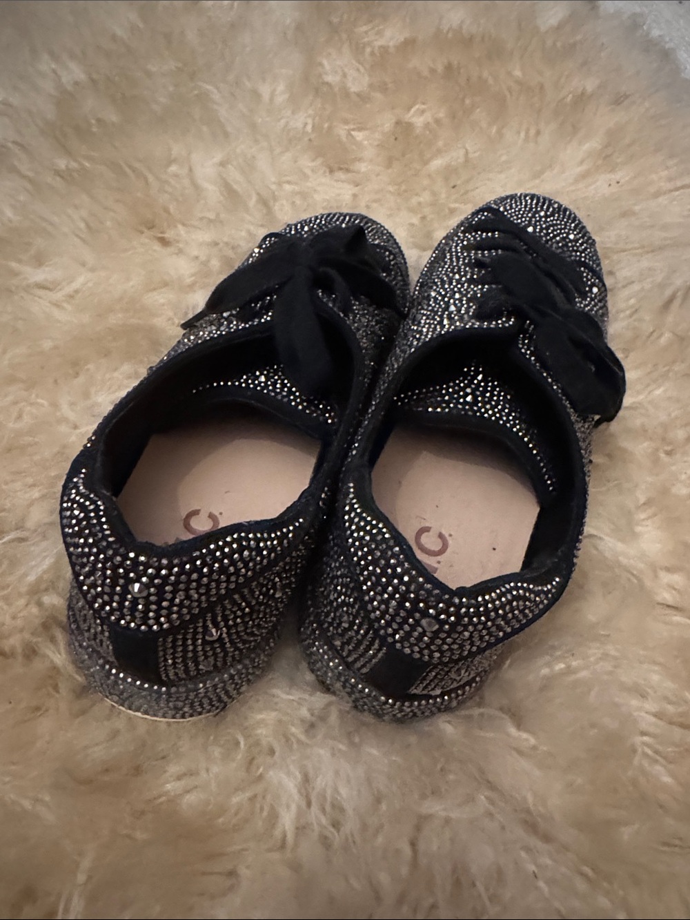 INC International Concepts Black Crystal-Embellished Lace-Up Sneaker - Picture 6 of 10